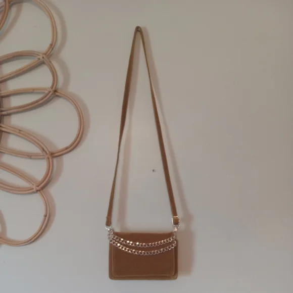 Anthropologie Velvet Crossbody Bag in Gold NWOT - Picture 3 of 11